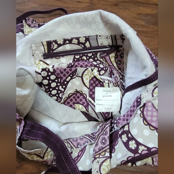 Thirty One Retro Metro Paisley Purple Canvas Tote Bag - Picture 5 of 11